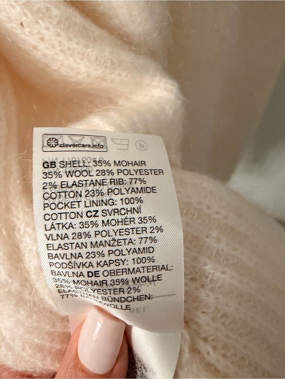 & Other Stories Pale Cream Mohair-Blend Button Cardigan - Picture 6 of 7